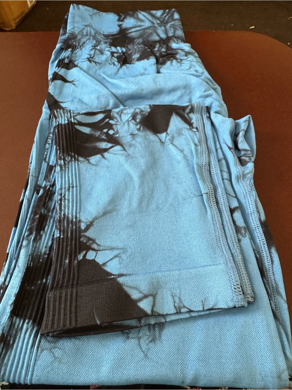 Blue and Black Tie-Dye Leggings